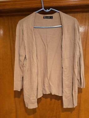 Zara Open-Front Cardigan in Beige